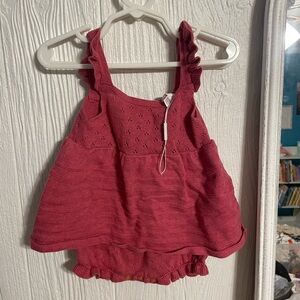 6-9 Girl’s Raspberry Knit Bodysuit
